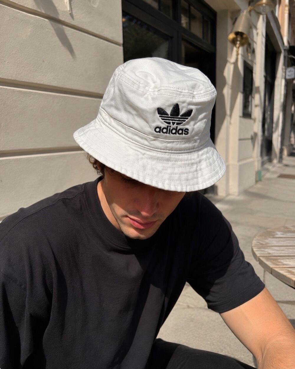 Adidas Trefoil Bucket Hat White Embroidered OSFM Cotton